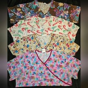 4 Ladies Medical Scrub Tops